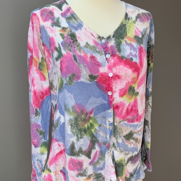 Anthropologie MOTH watercolor vintage cardigan sweater, M. - Picture 8 of 8